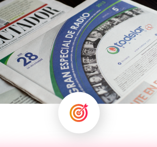 Publicidad para el periódico El Espectador de los 60 años de Todelar Radio