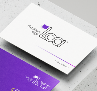 Mockup tarjeta de presentación con logo de LOA