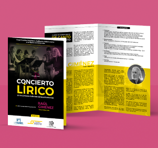 Plegable con programación para evento musical