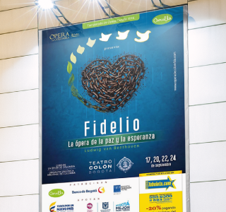 Pendón para lanzamiento de evento 40 años de Opera en Colombia