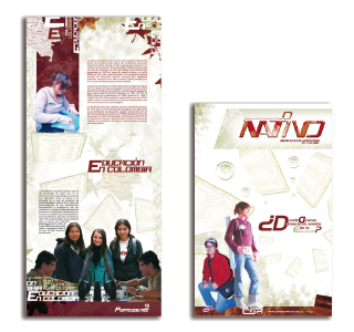 Páginas internas de revista con Jóvenes estudiando