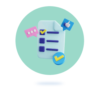 Checklist en 3d y colores pasteles