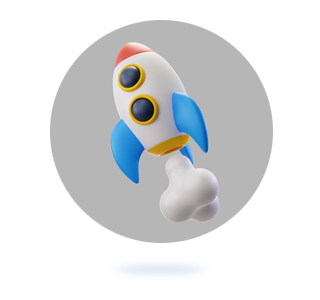 Cohete en en 3d con colores pasteles