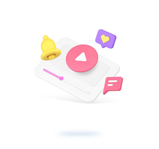 Icono de Play en 3d con colores pasteles