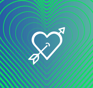 Icono de corazón con flecha