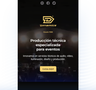 Home Web con logo y vídeo servicios de la empresa Dynamics Company