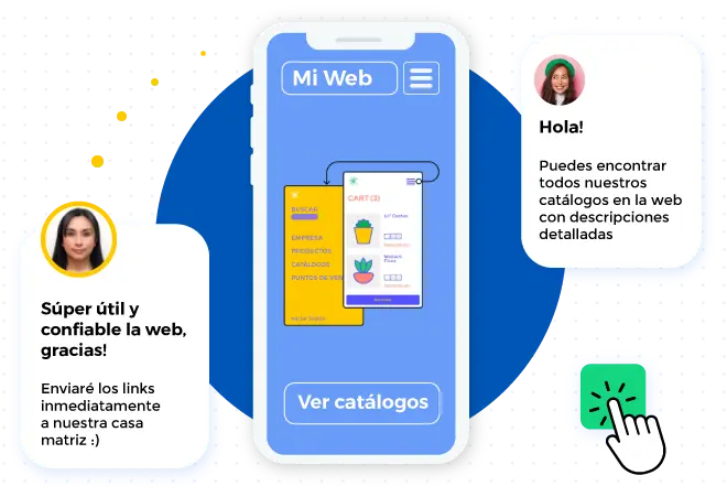 Esquema de web y tienda virtual, para enseñar la interacción entre cliente y empresa B2B 