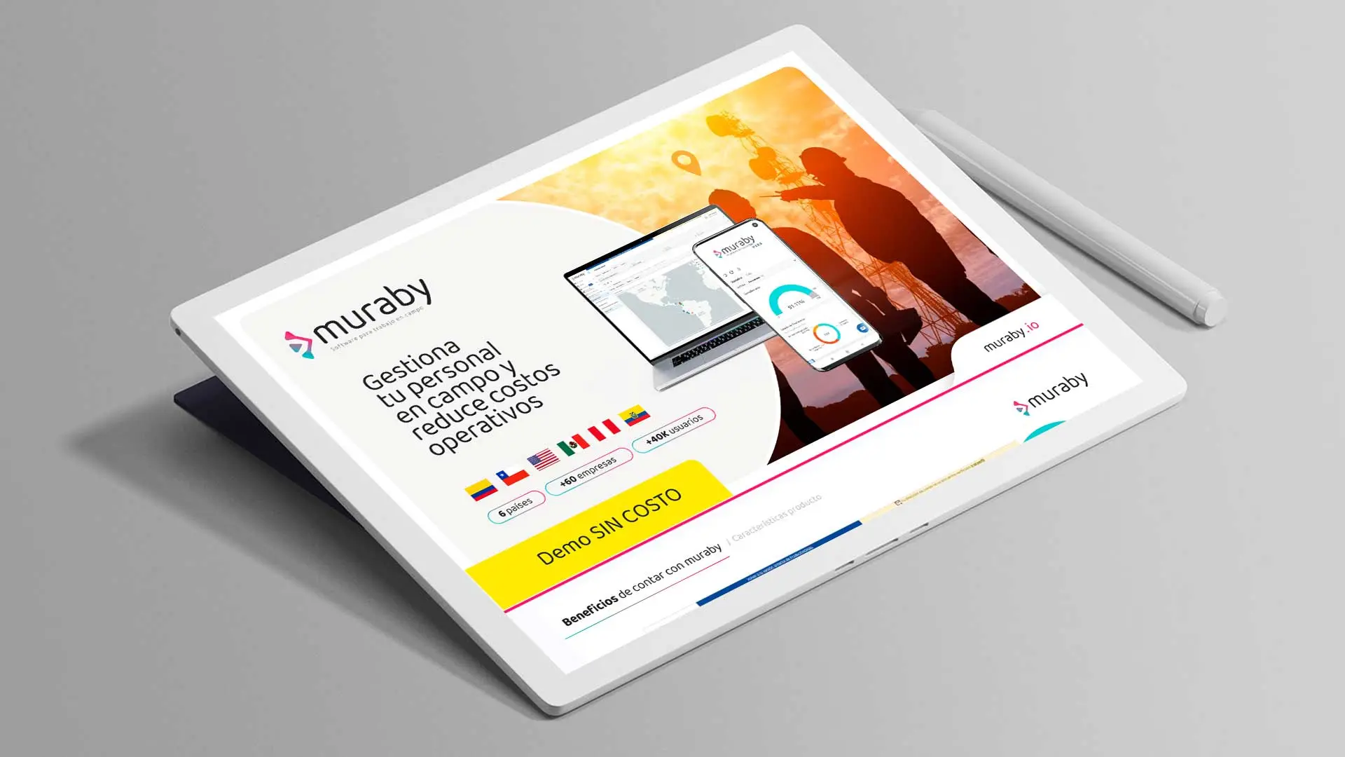 Brochure Digital de muraby en tablet